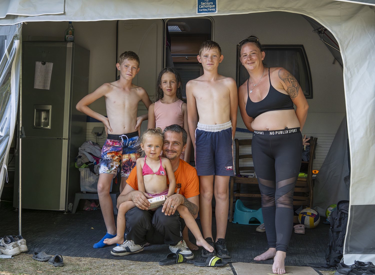une famille en vacances